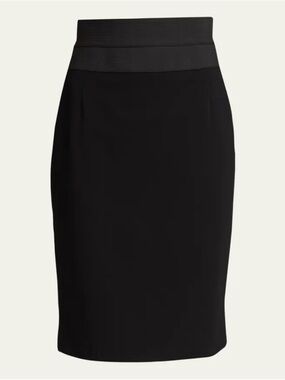 Express Black Pencil Skirt with Satin Trim